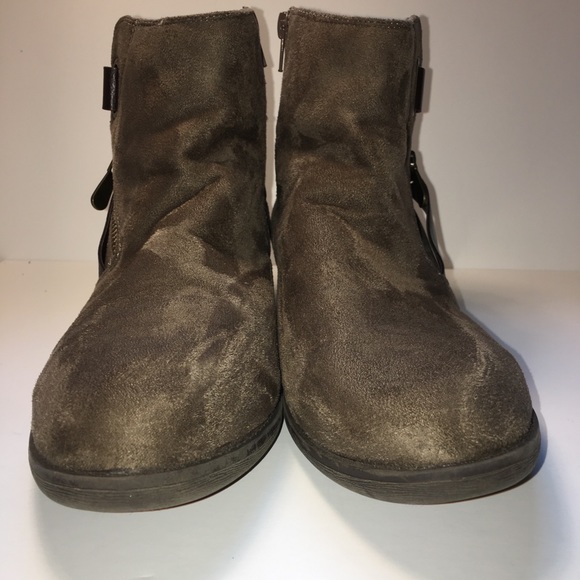 EUC brown booties with straps, buckles, and zips - Picture 4 of 8